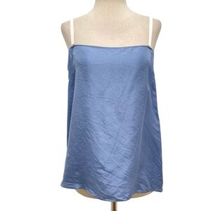 Beautiful People Adjustable Strap Blue Silk Cami Size Medium